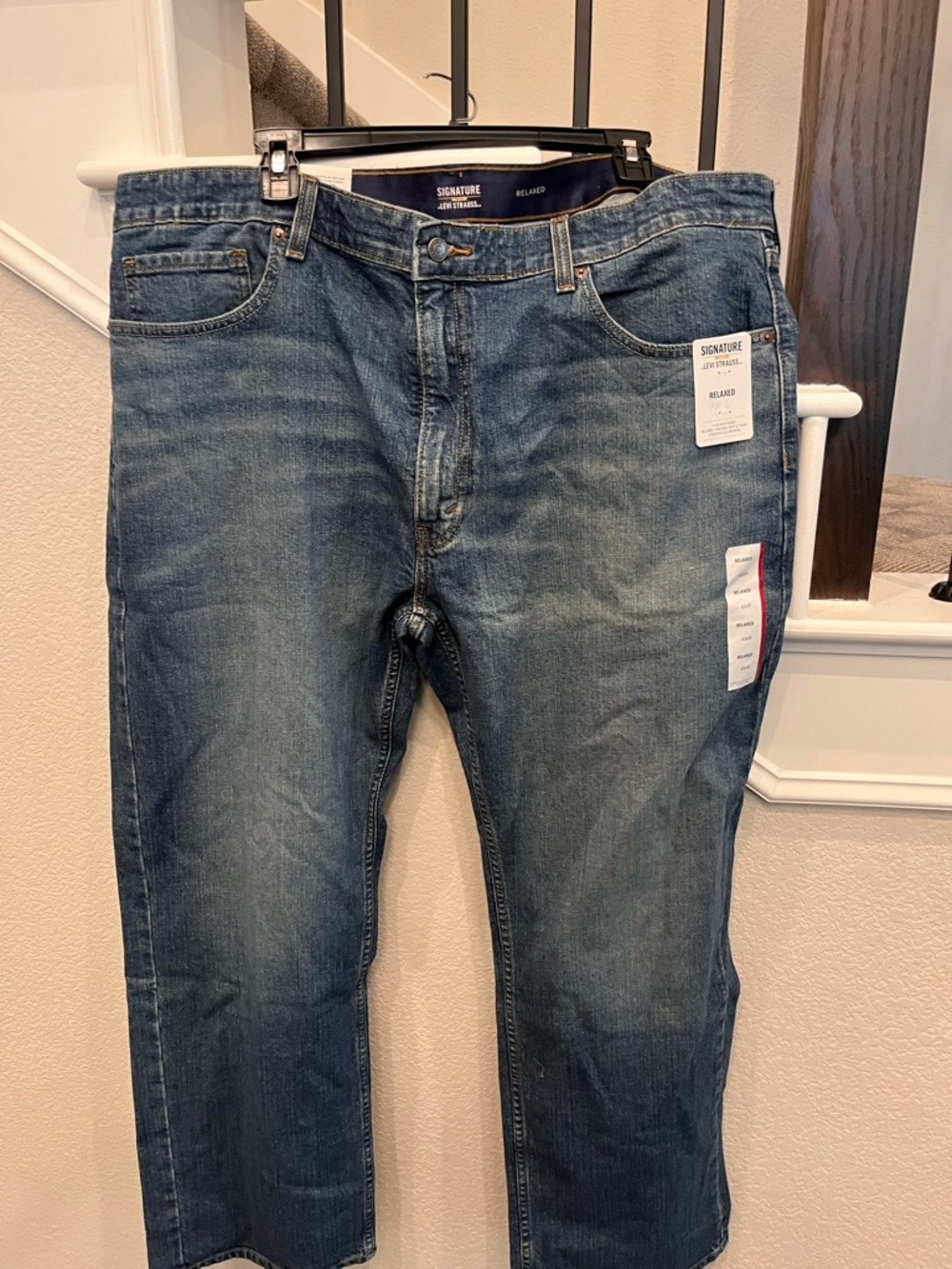 Signature by Levi Strauss Straight Relaxed Jeans - Blue Denim 42x30